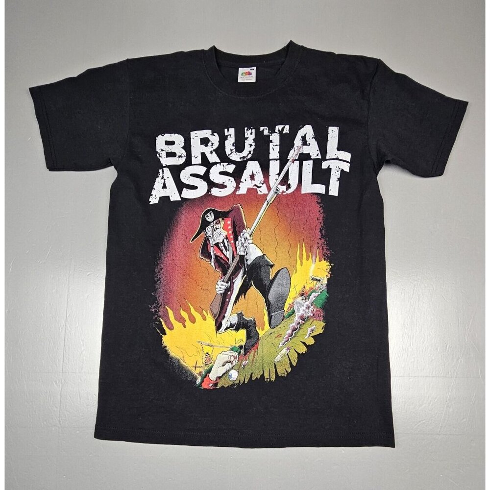 Brutal Assault War Mens Medium T-Shirt. "This Is Brutal Assault." Skeleton Rifle